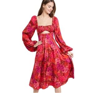 For Love & Lemons ❤️ Nikki Midi Dress - Red XS - S